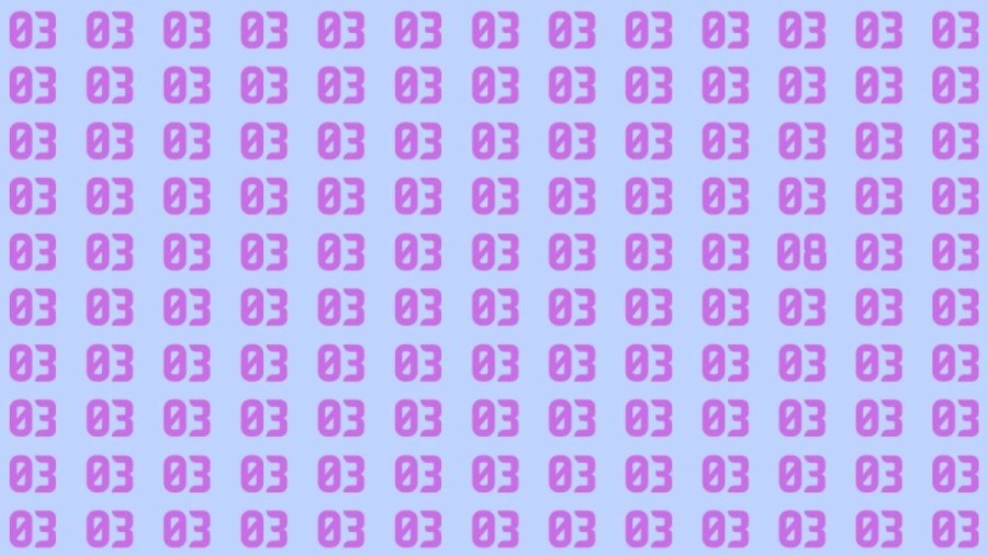 Optical Illusions: Can you find the number 08 among 03 in 10 seconds?