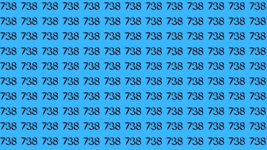 Optical Illusions: Can you find the number 788 among 738 in 10 seconds?