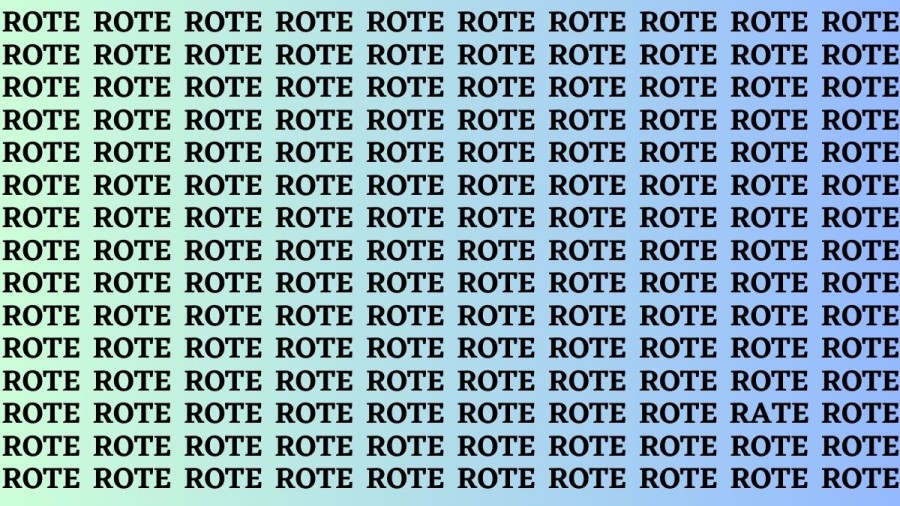 Brain Teaser: If you have Sharp Eyes Find the Word Rate among Rote in 15 Secs