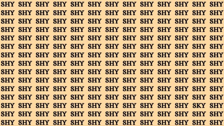 Brain Teaser: If you have Hawk Eyes Find the Word Sky among Shy in 15 Secs