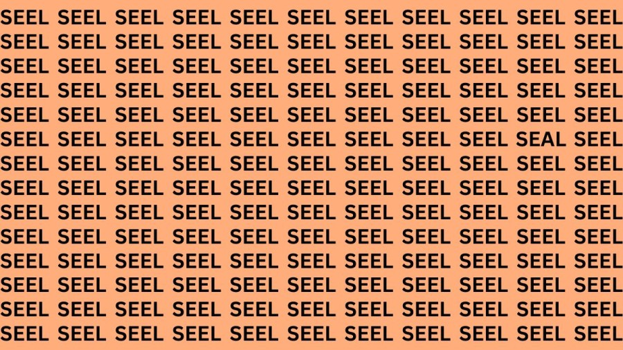 Optical Illusion: If you have Sharp Eyes Find the Word Seal among Seel in 15 Secs