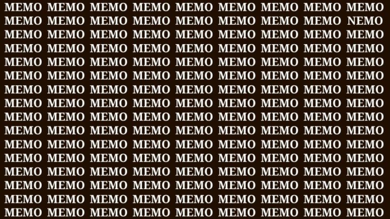 Brain Teaser: If you have Hawk Eyes Find the Word Nemo among Memo in 15 Secs