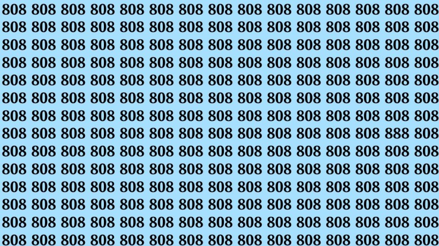 Observation Skills Test: If you have Eagle Eyes Find the number 888 among 808 in 12 Secs