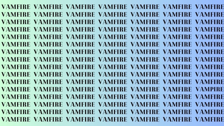 Brain Teaser: If you have Hawk Eyes Find the Word Vampire in 20 Secs