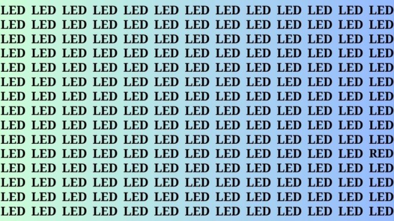 Brain Teaser: If you have Eagle Eyes Find the Word Red among Led in 13 Secs