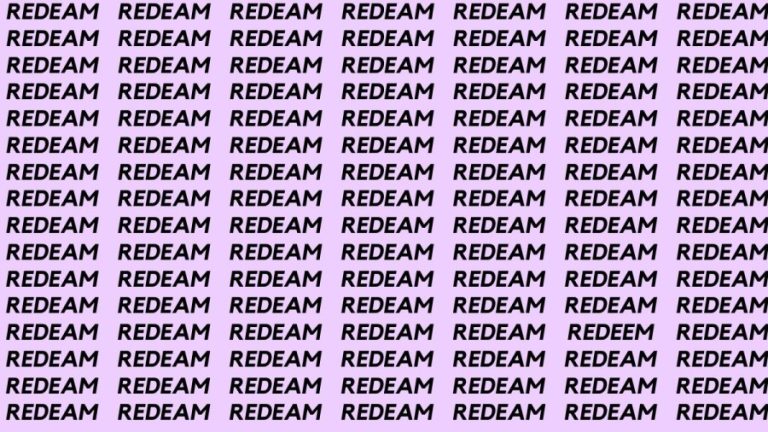 Brain Teaser: If you have Sharp Eyes Find the Word Redeem in 20 Secs