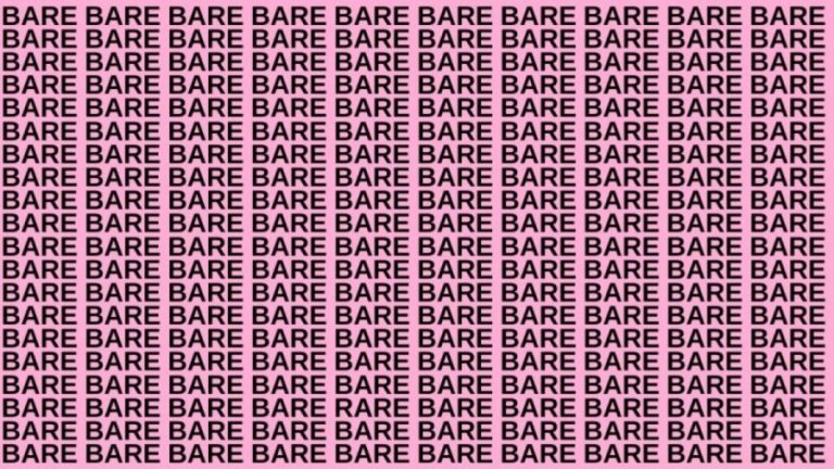 Optical Illusion Brain Test: If you have Eagle Eyes find the Word Rare among Bare in 20 Secs