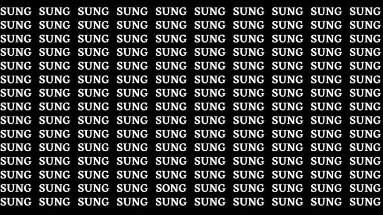 Brain Teaser: If you have Eagle Eyes Find the Word Song among Sung In 18 Secs