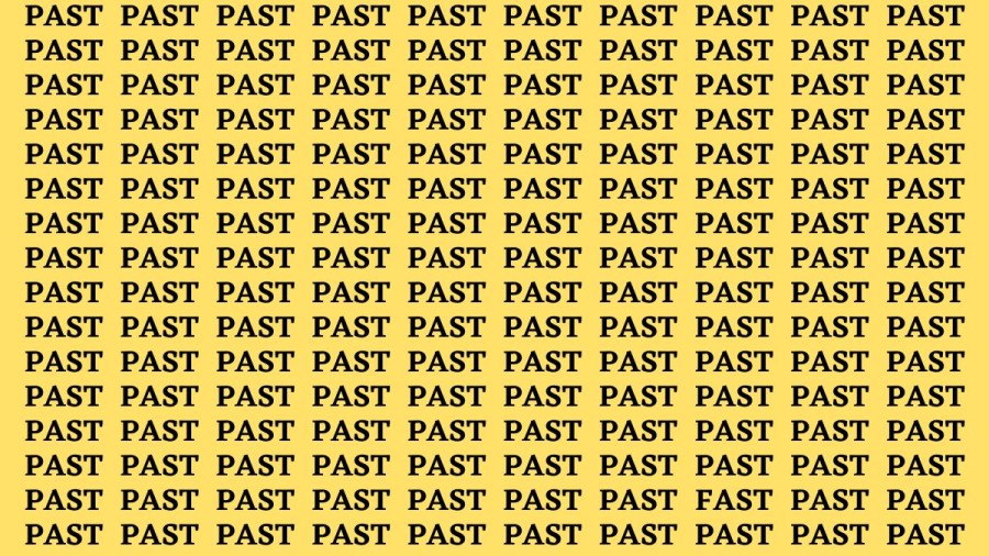 Brain Test: If you have Eagle Eyes Find the Word Fast among Past in 15 Secs