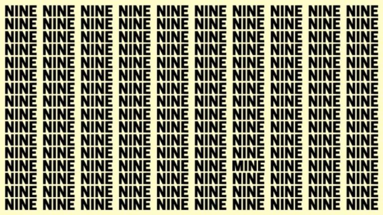 Optical Illusion Brain Test: If you have Hawk Eyes find the Word Mine among Nine in 20 Secs