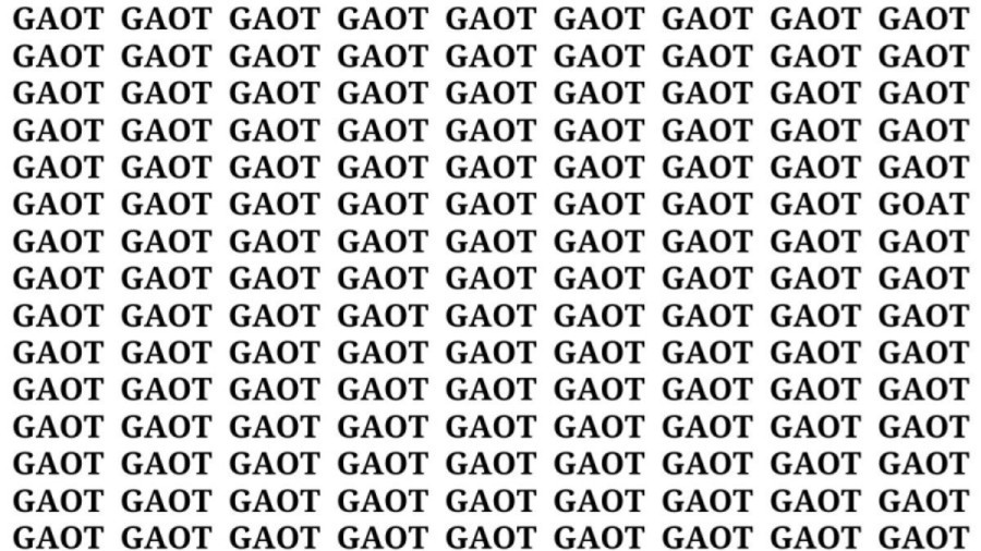 Optical Illusion: If you have Eagle Eyes Find the Word Goat In 18 Secs