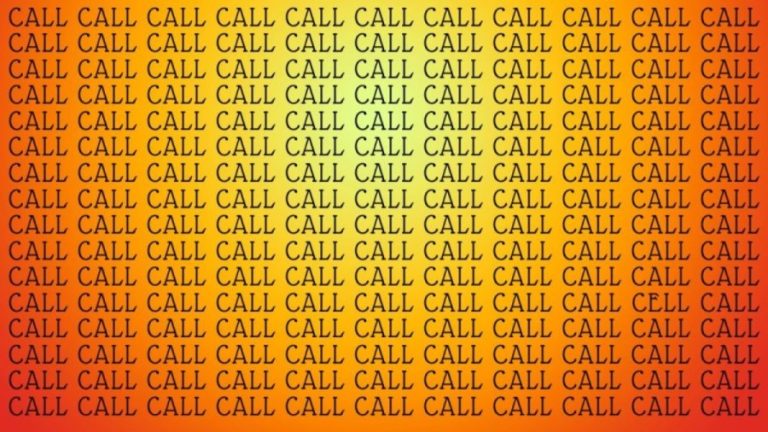 Optical Illusion Brain Test: If you have Hawk Eyes find the Word Cell among Call in 20 Secs