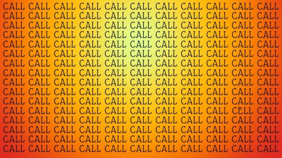 Optical Illusion Brain Test: If you have Hawk Eyes find the Word Cell among Call in 20 Secs