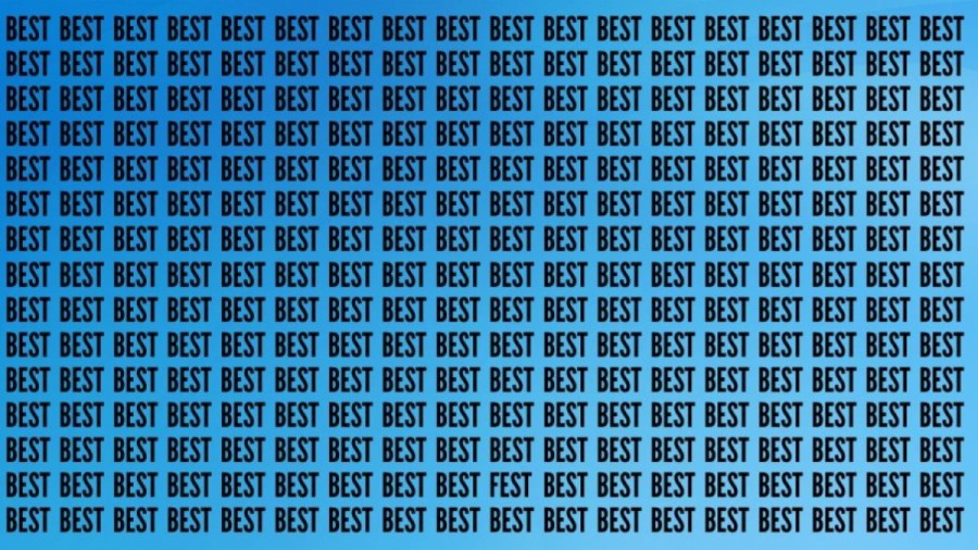 Optical Illusion Brain Test: If you have Sharp Eyes find the Word Fest among Best in 20 Secs