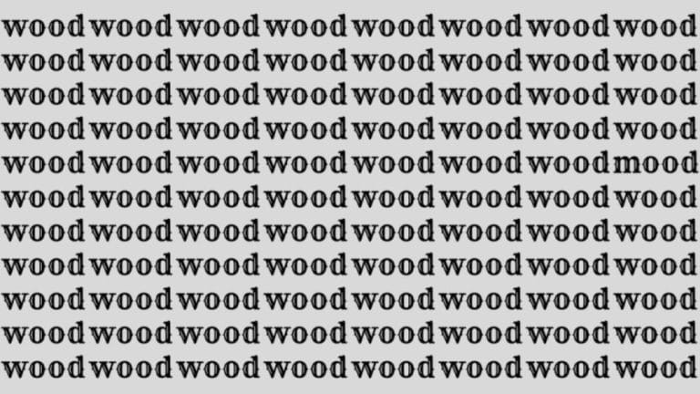 Optical Illusion Brain Test: If you have Sharp Eyes find the Word Mood among Wood in 20 Secs