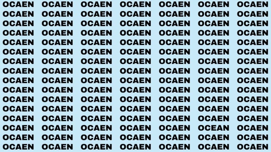 Brain Teaser: If you have Hawk Eyes Find the Word Ocean in 15 secs