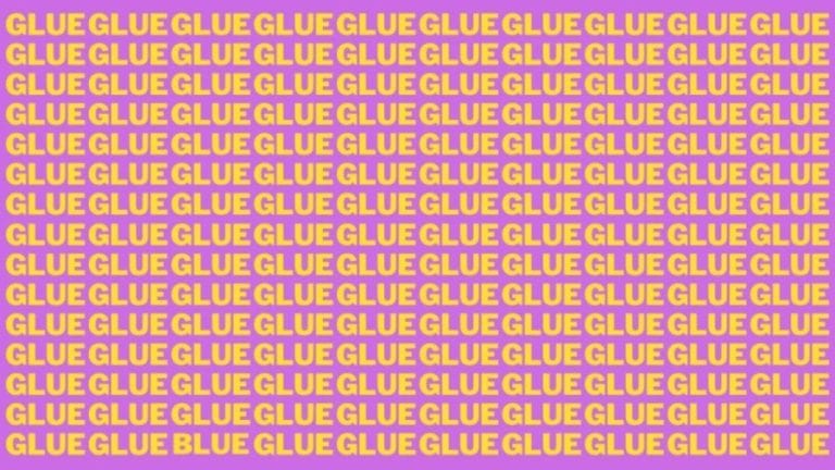 Optical Illusion Brain Test: If you have Eagle Eyes find the Word Blue among Glue in 20 Secs