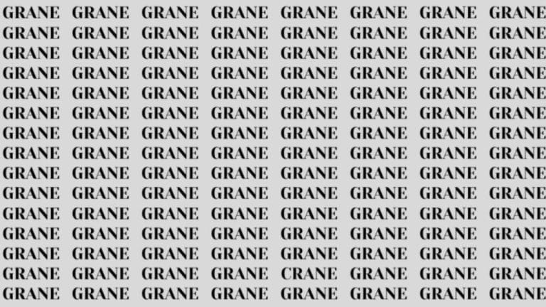 Brain Teaser: If you have Eagle Eyes Find the Word Crane in 13 Secs