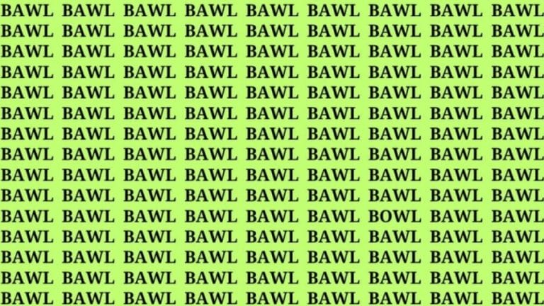 Brain Test: If you have Eagle Eyes Find the word Bowl in 15 Secs