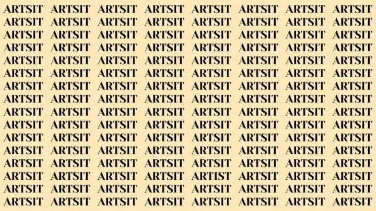 Brain Test: If you have Eagle Eyes Find the word Artist in 15 Secs