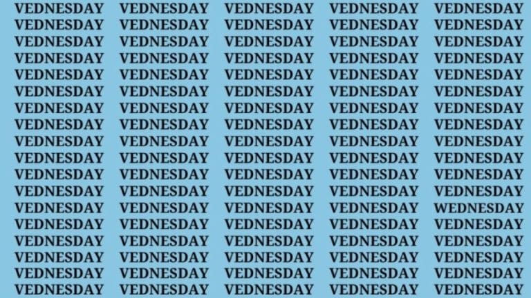 Brain Teaser: If you have Hawk Eyes Find the word Wednesday In 15 Secs