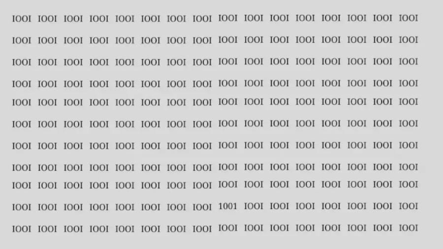 Optical Illusion Eye Test: If You Have Hawk Eyes Find the Number 1001 Among lOOl In 18 Secs