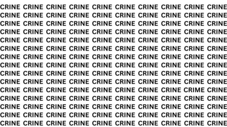 Brain Teaser: If you have Sharp Eyes Find the word Crime in 20 secs