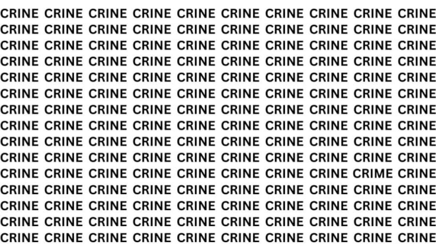 Brain Teaser: If you have Sharp Eyes Find the word Crime in 20 secs