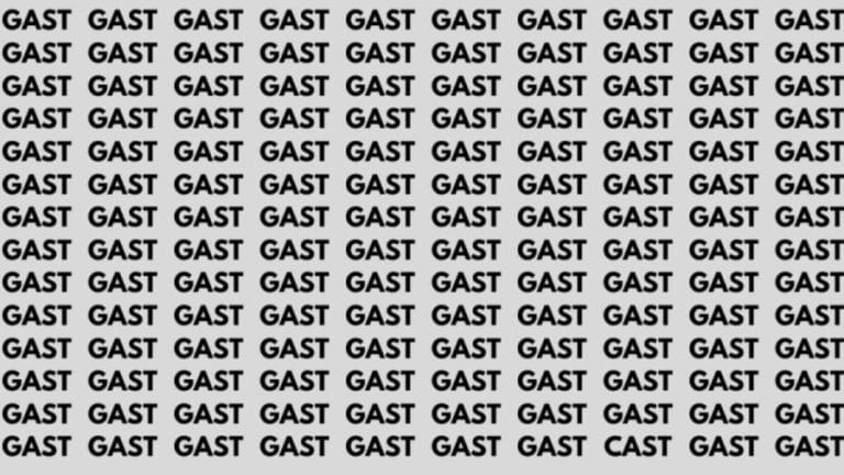 Brain Teaser: If you have Eagle Eyes find the word Cast In 13 secs