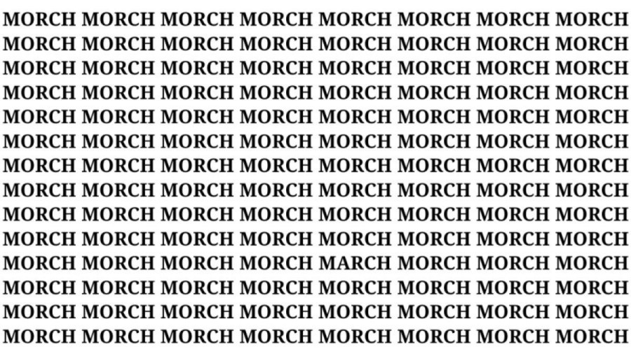 Brain Teaser: If You Have Hawk Eyes Find The Word March In 15 Secs