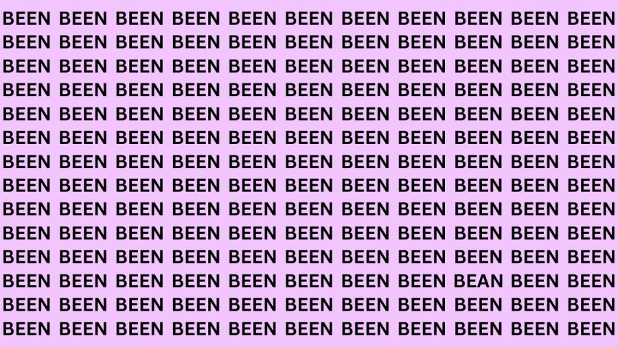 Brain Teaser: If You Have Hawk Eyes Find The Word Bean Among Been In 15 Secs