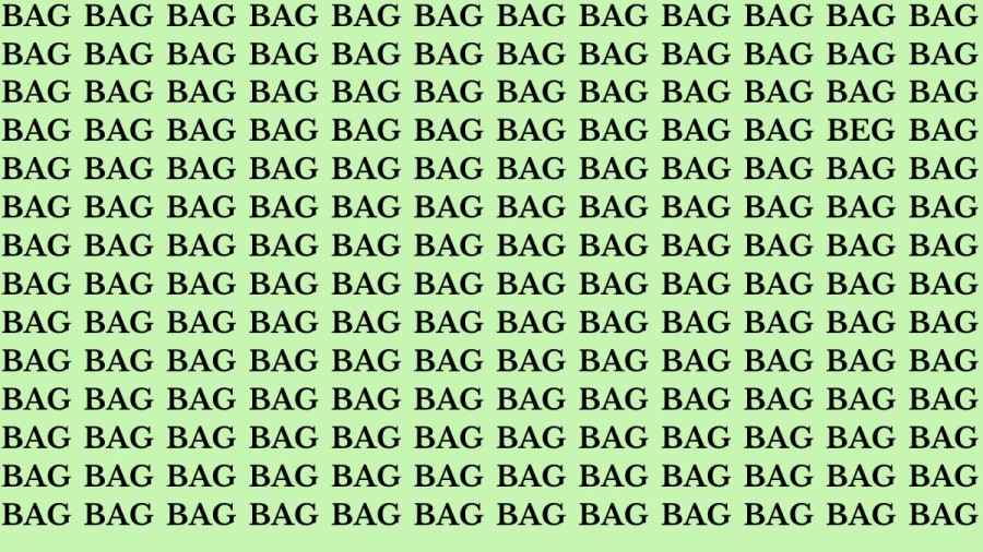 Brain Teaser: If You Have Eagle Eyes Find The Word Beg Among Bag In 15 Secs