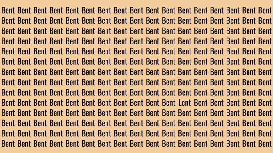 Brain Teaser: If You Have Hawk Eyes Find The Word Lent In 15 Secs