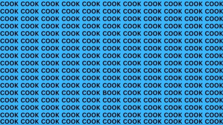 Brain Teaser: If You Have Sharp Eyes Find The Word Book Among Cook In 20 Secs