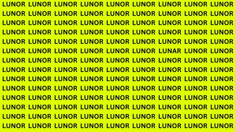 Brain Teaser: If You Have Sharp Eyes Find The Word Lunar Among Lunor In 20 Secs