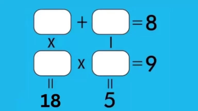 Brain Teaser Math Puzzle – Can You Find The Missing Number And Fill The Boxes?