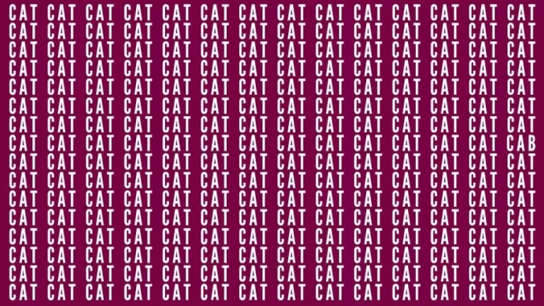 Brain Teaser: If You Have Eagle Eyes Find The Word Cab Among Cat In 24 Secs