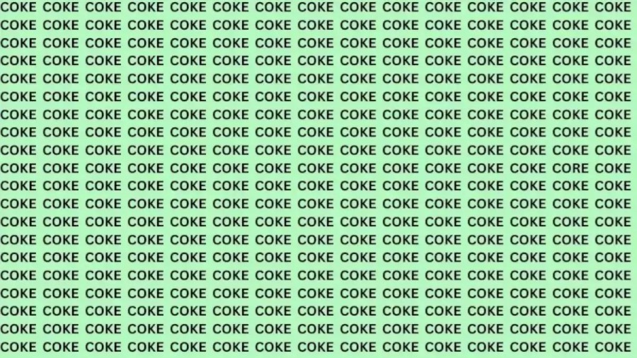 Optical Illusion Eye Test: If You Have Eagle Eyes Find The Word Core Among Coke In 15 Secs