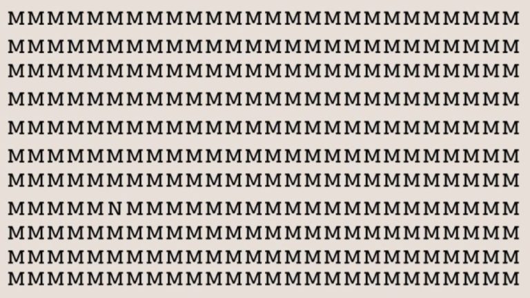 Optical Illusion Find And Seek: Your Challenge Is To Locate The N Among These Ms In Less Than 21 Seconds