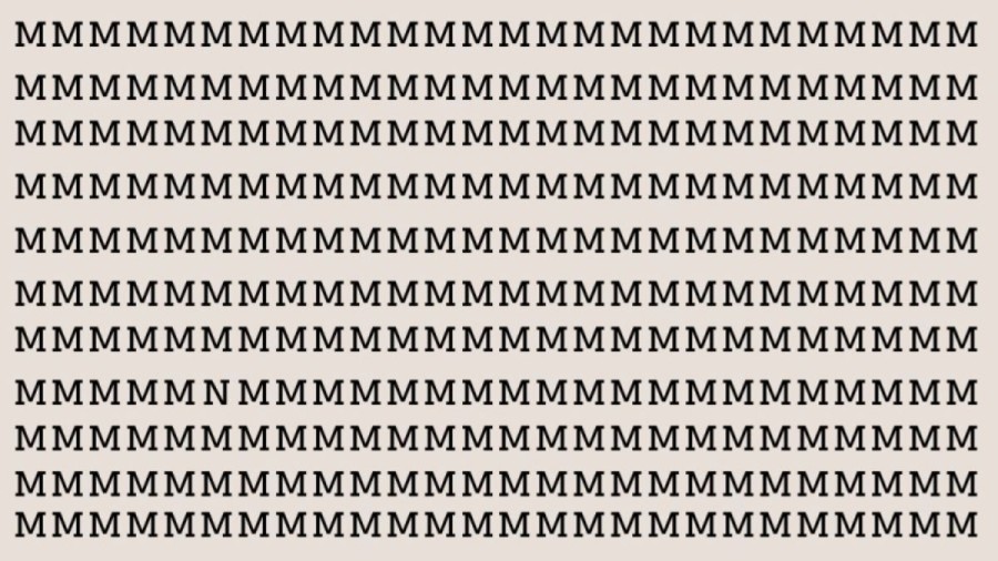 Optical Illusion Find And Seek: Your Challenge Is To Locate The N Among These Ms In Less Than 21 Seconds