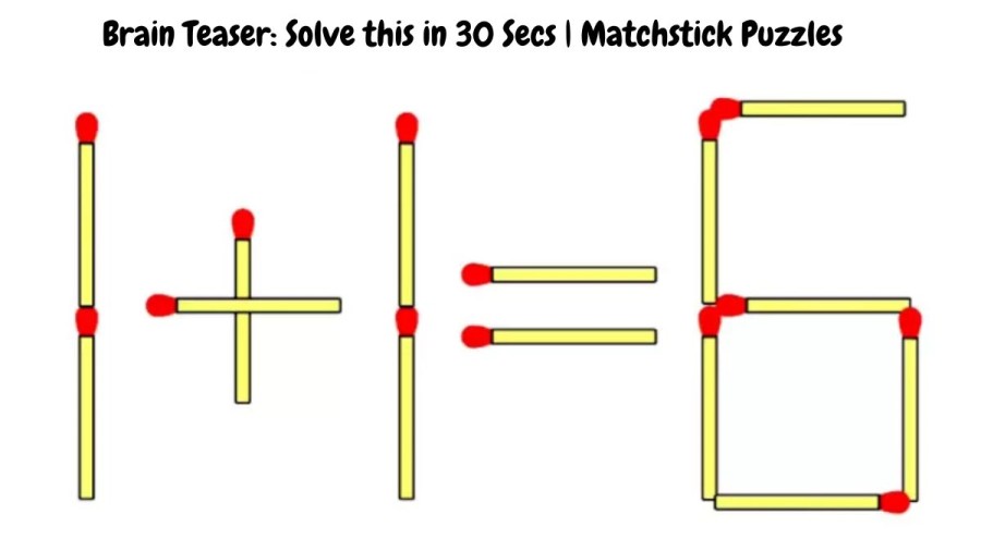 Brain Teaser: 1+1=6 Solve this in 30 Secs | Matchstick Puzzles