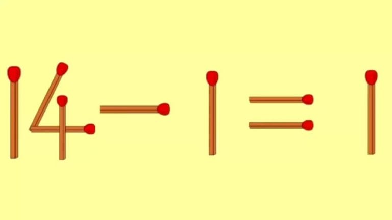 Brain Teaser: 14-1=1 Fix the Equation by Moving 1 Stick | Matchstick Puzzle