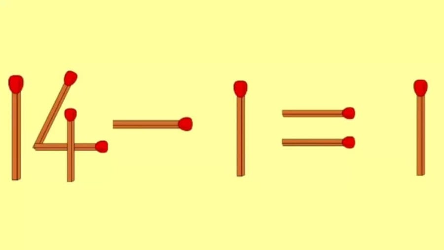 Brain Teaser: 14-1=1 Fix the equation by moving 1 matchstick| Matchstick Puzzle