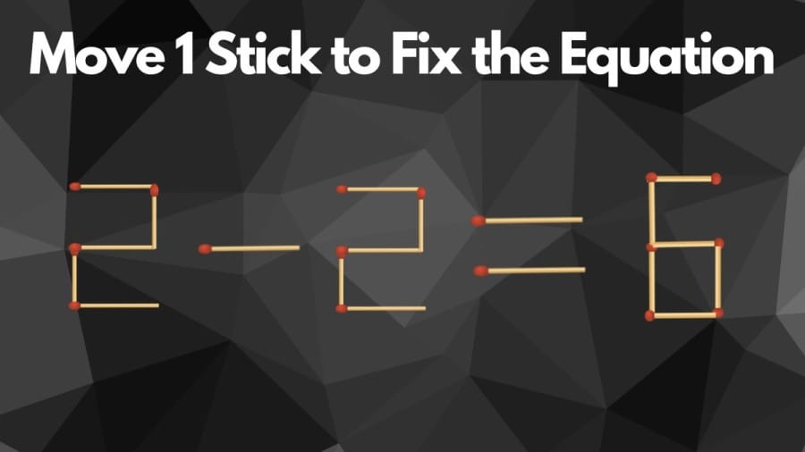 Brain Teaser: 2-2=6 Move 1 Stick To Fix The Equation | Matchstick Puzzles