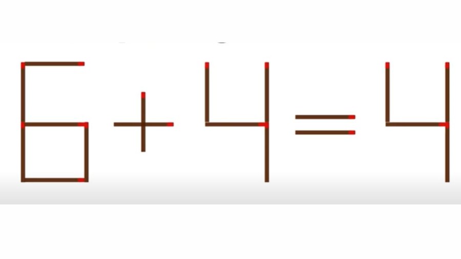 Brain Teaser: 6 + 4 = 4 Fix By Moving 1 Matchstick | Viral Matchstick Puzzle