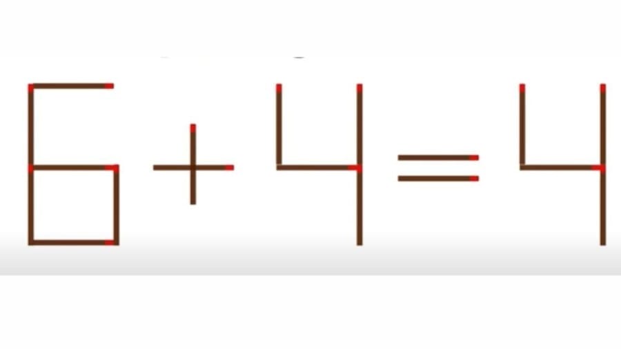 Brain Teaser: 6 + 4 = 4 Fix Equation By Moving 1 Matchstick | Viral Matchstick Puzzle