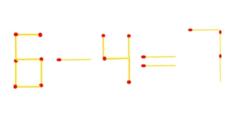 Brain Teaser: 6-4=7 Fix The Equation By Moving 2 Sticks | Matchstick Puzzle