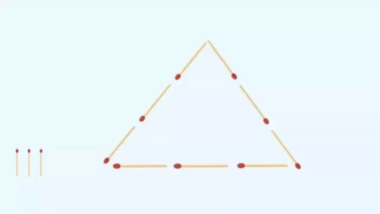 Brain Teaser – Add 3 Matchsticks And Divide The Triangle Equally Viral Matchstick Puzzle