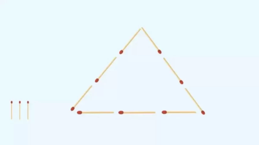 Brain Teaser – Add 3 Matchsticks And Divide The Triangle Equally Viral Matchstick Puzzle