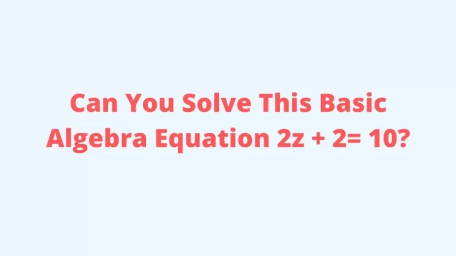 Brain Teaser – Can You Solve This Basic Algebra Equation 2z + 2= 10?